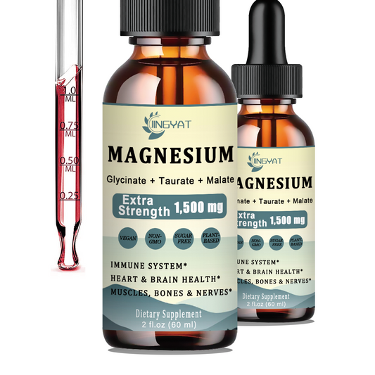 1500mg Magnesium Complex Liquid Drops - High Absorption Triple Magnesium of Liquid Magnesium Glycinate, Taurate & Malate, Added with Coq10, Zinc, Vitamin D3 for Muscles, Nerves & Energy