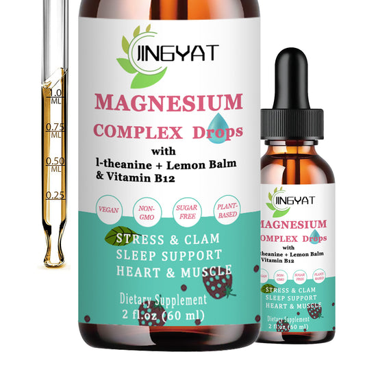 5-in-1 Magnesium Supplement Drops - 1000mg of Magnesium Glycinate, L-Threonate,Citrate,Taurate,Malate and l-theanine - High Absorption Magnesium Liquid